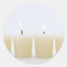 four candles round sticker