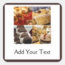Four Dessert Panel on Chocolate Brown Sticker