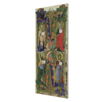 Four Evangelists, 14th century (vellum) canvas prints