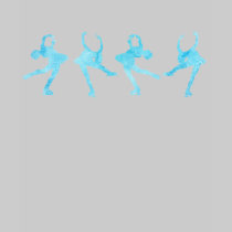 Four Figure Skaters in Cool Blue t-shirts