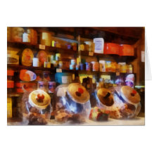 Four Glass Candy Jars Cards