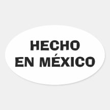 FOUR Hecho en Mexico Oval Stickers