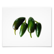 Four Jalapeno Peppers Green Photograph