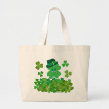 Four-Leaf Clover in Hat Tote Bag
