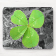 Four Leaf Clover Mousepad - Black & White & Colour