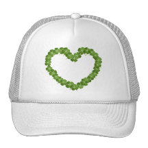 Four Leaf Clover Shamrock Heart Trucker Hat