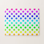 Four leaf clovers in rainbow puzzles