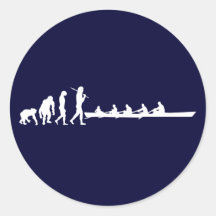 Four Man Coxless Rowing Team Evolution Stickers