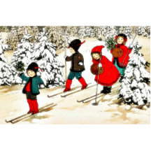 Four People snow slading in the snow land Photo Sculptures