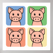 Four Pigs Posters