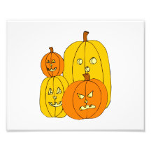 four pumpkin jack o lantern graphic art photo