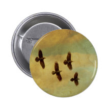 Four Ravens Flying Button