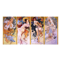 Four Seasons Alfons Mucha Custom Photo Card