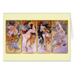 Four Seasons Alfons Mucha Greeting Card