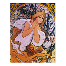 Four Seasons Alfons Mucha Post Cards