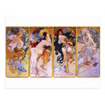 Four Seasons by Alphonse Mucha Post Card