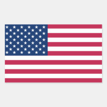 FOUR USA National Flag Rectangular Stickers