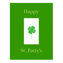 fourleafclover, Happy , St. Patty's Post Card