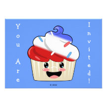 Fourth of July Cupcake Invitations