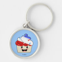Fourth of July Cupcake Keychains
