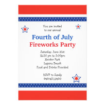 Fourth of July Fireworks Party Custom Announcements