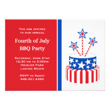 Fourth of July Fireworks Party Personalized Invites