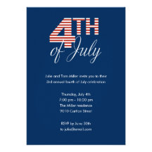 Fourth of July Stripes Party Invitation