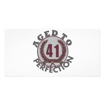 Fourty One and aged to Perfection Birthday Customized Photo Card