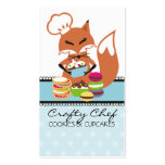 Fox chef baker cookies cupcakes gift tag business cards
