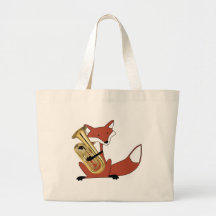 Fox Playing the Euphonium Tote Bag