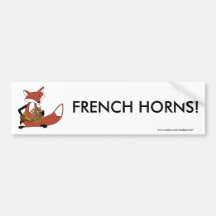 Fox Playing the French Horn Bumper Sticker