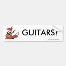 Fox Playing the Guitar Bumper Stickers