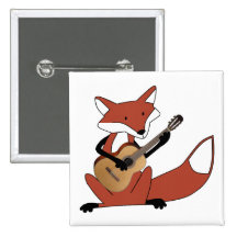 Fox Playing the Guitar Buttons