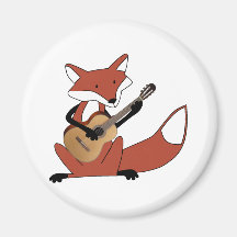 Fox Playing the Guitar Magnets