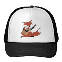 Fox Playing the Guitar Trucker Hats