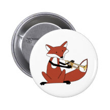 Fox Playing the Trumpet Pins
