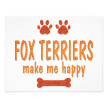Fox Terriers Make Me Happy Personalized Invitation