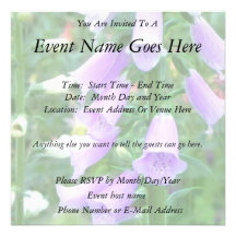 Foxglove Flowers Personalized Invitations
