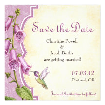 Foxglove Hummingbird - Save the Date Invitations
