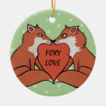 Foxy Love Round Ornament