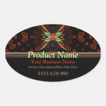 Fractal Artistry Product Label Oval Sticker