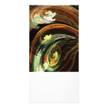 Fractal - Autumn Leaves Swirling Wind Photo Card