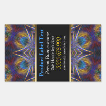 Fractal Feathers Vertical Product Label Stick Rectangular Sticker