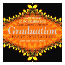 Fractal Flame Graduation Invitation