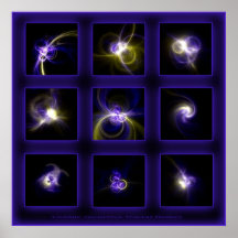 Fractal Flames Comp. - blue Posters