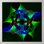 Fractal Florals - Green Revolution     Art Print