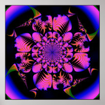 fractal in blacklight style  print