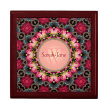 Fractal Love Roses Monogram Gift Box