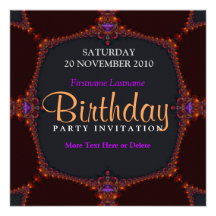 Fractal Nights Birthday Party Invitation
