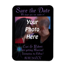 Fractal Star Photo Save the Date! Rectangular Magnet